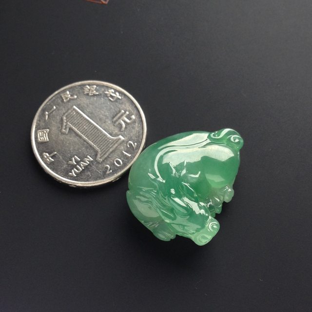 冰种绿底 貔貅翡翠挂件 尺寸22-26-11毫米图4