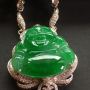 满绿佛公锁骨链 翡翠吊坠 色辣完美 款式精美