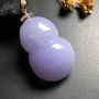 冰种紫罗兰 葫芦翡翠吊坠 金扣 尺寸35-23-13毫米