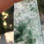 冰飘绿雪花棉山水牌 翡翠吊坠 尺寸：47.9*26.8*5.8