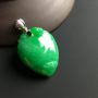 阳绿寿桃 翡翠吊坠 尺寸26-22-9.5毫米