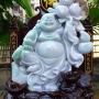 精美春带彩 天然翡翠A货 大件笑佛摆件