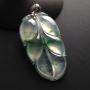 冰种飘花叶子 翡翠挂件 尺寸48-27-5mm