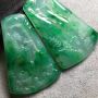 一对价格 冰满绿山水 翡翠吊坠 62.5*42.3*5.8