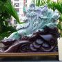 翡翠A货 精美春带彩 超大件白菜摆件