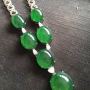 冰种浓绿翡翠项链 最大裸石14.213.34.8mm