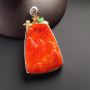 冰种红翡山水 翡翠吊坠 裸石尺寸32-23-2.5毫米