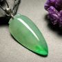 冰种飘绿 福瓜翡翠吊坠 尺寸: 34-17-7mm