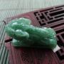 冰糯种满绿貔貅翡翠吊坠 尺寸41.5*14.6*23mm