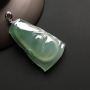 冰种晴绿 竹节翡翠吊坠 尺寸41-27-7毫米