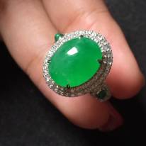 大顆冰種正陽綠 緬甸天然翡翠戒指