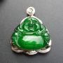冰种满绿翡翠吊坠 尺寸22*18.9*3mm