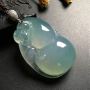 冰种晴水 葫芦翡翠吊坠 白金扣 尺寸45-31-16毫米