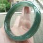 A货翡翠冰油满绿正装手镯58mm