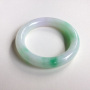 糯种春带彩天然翡翠圆管手镯（55.2mm）