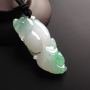 糯冰种飘翠翡翠鱼吊坠  尺寸62-26-11毫米