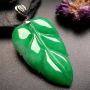 满色叶子 翡翠挂件 尺寸:35-21-5mm