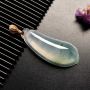 冰种飘花翡翠福瓜吊坠 尺寸: 40.5-17-8.5mm