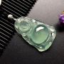 冰种晴底站佛 翡翠吊坠 尺寸: 40-27.5-7.5mm