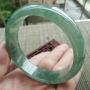 A货翡翠冰油飘花正装手镯59.6mm