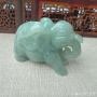 翡翠A货 满色浅绿 走向成功大象精品小摆件