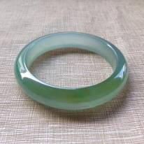 冰黃加綠雙色正圈手鐲 正圈尺寸 55/12.2/8mm