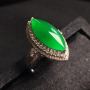 冰种晴绿女戒 缅甸天然翡翠女戒