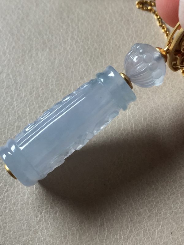 玻璃种蓝水特色翡翠锁骨链 25.8*14*9.2图5