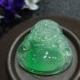 冰种阳绿翡翠吊坠 水润饱满完美精工细做