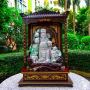 翡翠A货 精雕飘绿 招财纳福财神爷大摆件