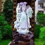 精美春带彩翡翠A货 大件财神爷摆件