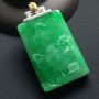 冰糯种阳绿淡泊人生翡翠吊坠 k金扣 尺寸:48-31.6-8毫米