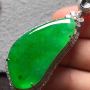 冰阳绿福瓜 翡翠吊坠 裸石尺寸32.5*16.2*3