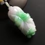 带色百财翡翠吊坠 尺寸55-22-16毫米