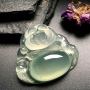 冰种笑口常开 翡翠吊坠 尺寸: 30-34-9mm