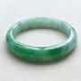 冰种飘辣绿翡翠手镯  缅甸天然翡翠正圈手镯  尺寸：54.6寸