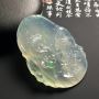 老坑冰种龙牌翡翠吊坠 尺寸58.6-40.2-8