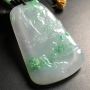 冰种飘翠山水牌翡翠挂件  尺寸71-45-9.5毫米