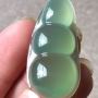 冰种晴绿福豆 翡翠挂件 尺寸38*17*8mm