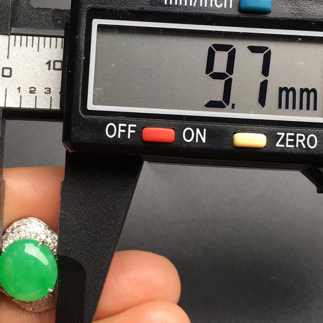 10.6*9.7*5mm冰种阳绿花型 翡翠戒指图7