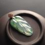 冰种飘绿花金枝玉叶 翡翠挂件 尺寸30-17-4mm