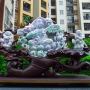 翡翠A货 精美春带彩 大尊送子观音翡翠摆件