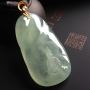 冰种晴底悠然自得 翡翠吊坠 裸石63-33-10毫米