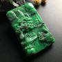 带色松下会友翡翠吊坠 尺寸65-40-16毫米