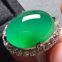 20*15.8*7寸玻璃种阳绿 缅甸天然翡翠戒指