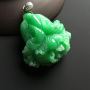 阳绿百财翡翠吊坠 白金扣 尺寸37-37-15毫米