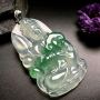 冰种飘绿翡翠观音吊坠 尺寸: 50-30-7mm