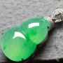 高冰阳绿 葫芦翡翠吊坠 尺寸21.8*15.5*5整体30*15.8*9