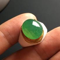 13-11-6毫米冰种晴绿 缅甸天然翡翠戒指