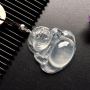 冰种雪花棉笑佛 翡翠吊坠 小巧 尺寸: 29-28.5-7.5mm